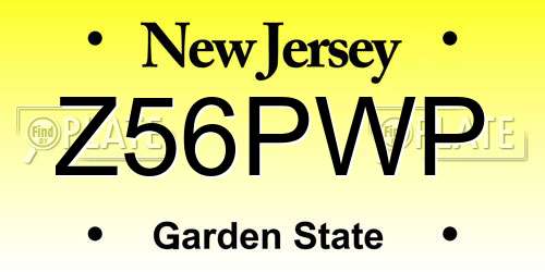 Z56PWP New Jersey License Plate