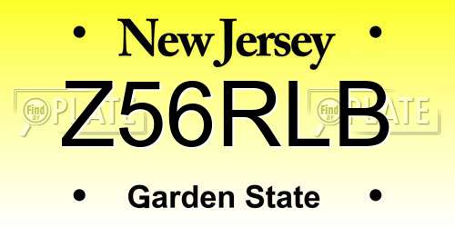 Z56RLB New Jersey License Plate