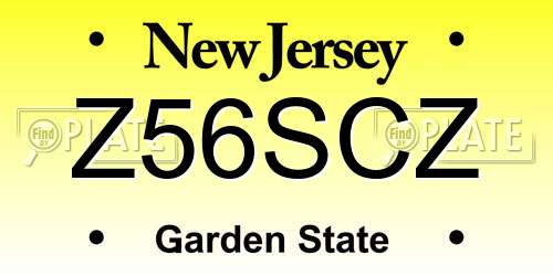 Z56SCZ New Jersey License Plate