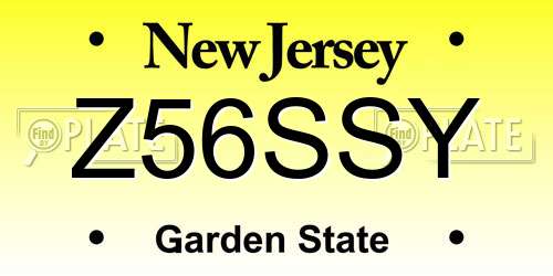 Z56SSY New Jersey License Plate