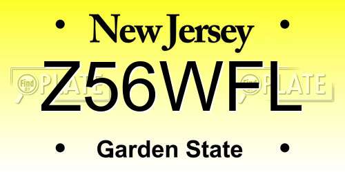 Z56WFL New Jersey License Plate