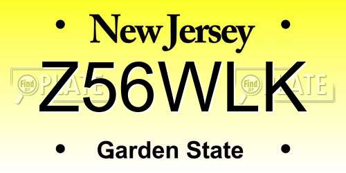Z56WLK New Jersey License Plate