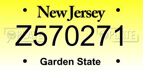 Z570271 New Jersey License Plate