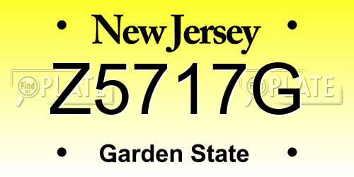 Z5717G New Jersey License Plate