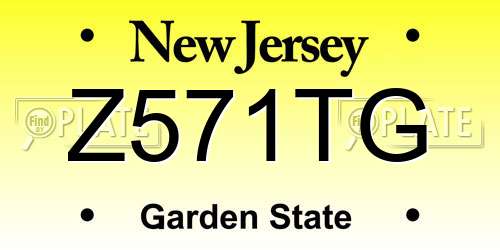 Z571TG New Jersey License Plate