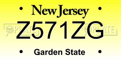 Z571ZG New Jersey License Plate