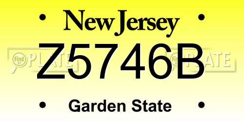 Z5746B New Jersey License Plate