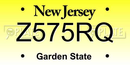 Z575RQ New Jersey License Plate