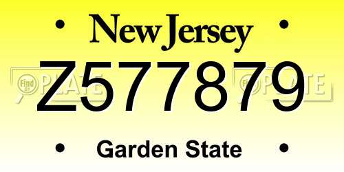 Z577879 New Jersey License Plate