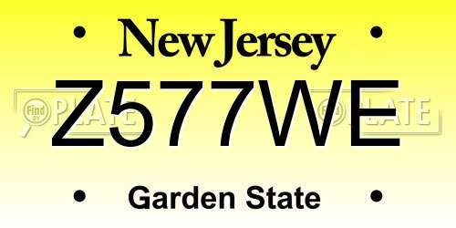 Z577WE New Jersey License Plate