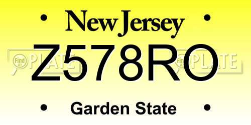 Z578RO New Jersey License Plate