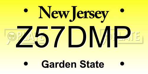 Z57DMP New Jersey License Plate