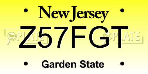 Z57FGT New Jersey License Plate