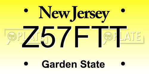 Z57FTT New Jersey License Plate