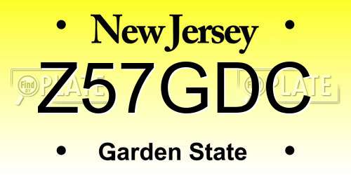 Z57GDC New Jersey License Plate