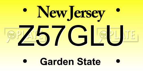 Z57GLU New Jersey License Plate