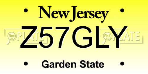 Z57GLY New Jersey License Plate