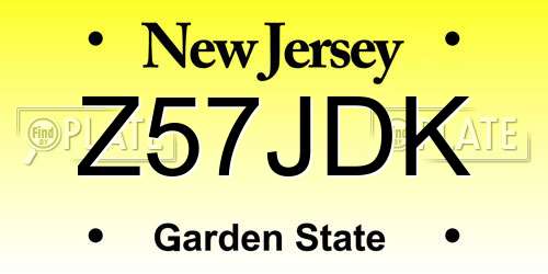 Z57JDK New Jersey License Plate