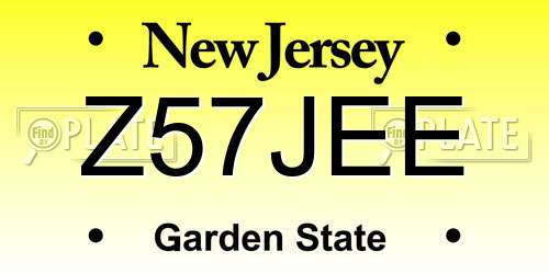 Z57JEE New Jersey License Plate