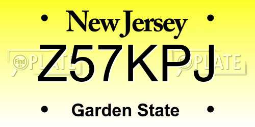 Z57KPJ New Jersey License Plate