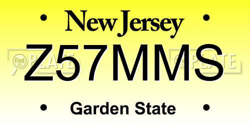 Z57MMS New Jersey License Plate