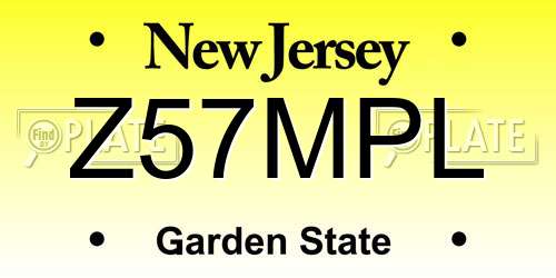 Z57MPL New Jersey License Plate
