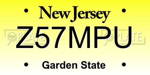 Z57MPU New Jersey License Plate