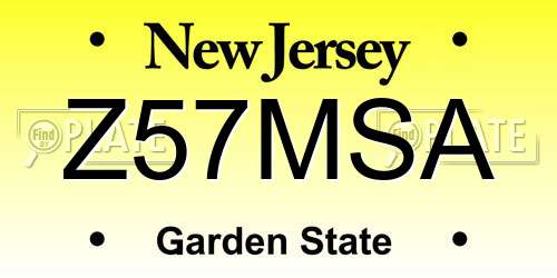 Z57MSA New Jersey License Plate