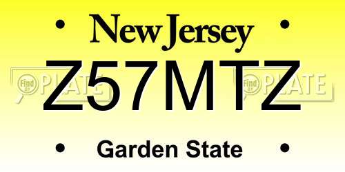 Z57MTZ New Jersey License Plate