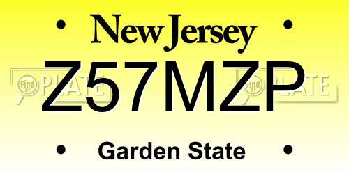 Z57MZP New Jersey License Plate