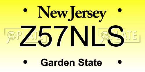 Z57NLS New Jersey License Plate