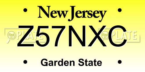 Z57NXC New Jersey License Plate