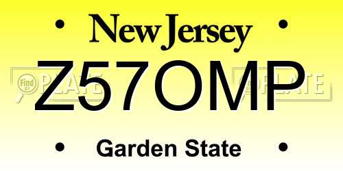 Z57OMP New Jersey License Plate