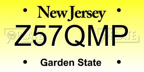 Z57QMP New Jersey License Plate