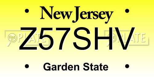 Z57SHV New Jersey License Plate