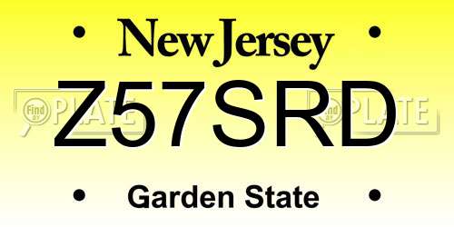 Z57SRD New Jersey License Plate