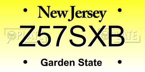 Z57SXB New Jersey License Plate