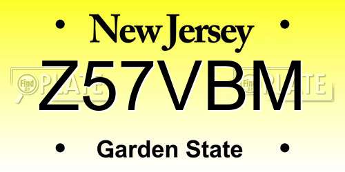 Z57VBM New Jersey License Plate