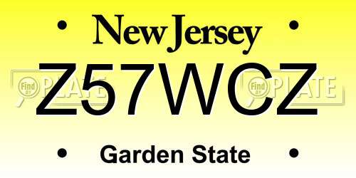Z57WCZ New Jersey License Plate