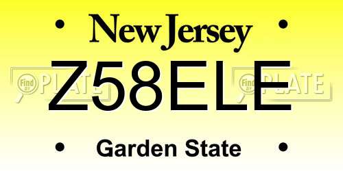 Z58ELE New Jersey License Plate