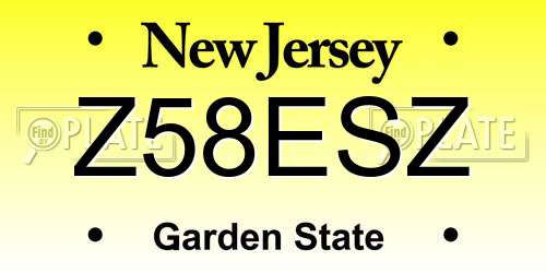 Z58ESZ New Jersey License Plate
