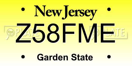 Z58FME New Jersey License Plate