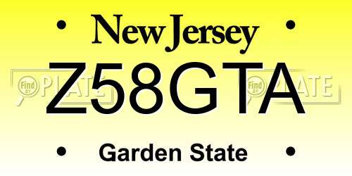 Z58GTA New Jersey License Plate