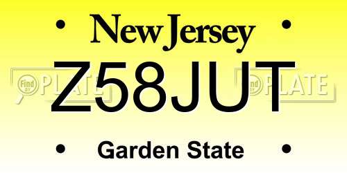 Z58JUT New Jersey License Plate
