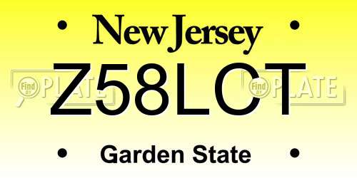 Z58LCT New Jersey License Plate