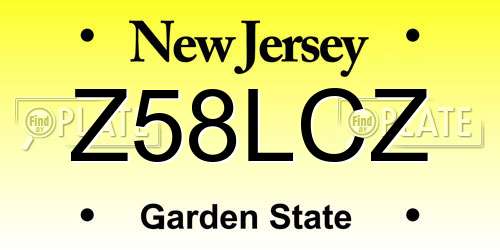 Z58LCZ New Jersey License Plate