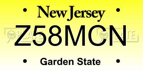 Z58MCN New Jersey License Plate