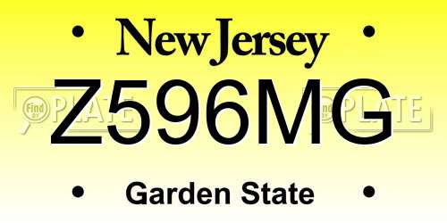 Z596MG New Jersey License Plate