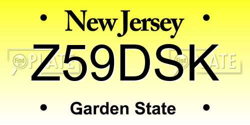 Z59DSK New Jersey License Plate