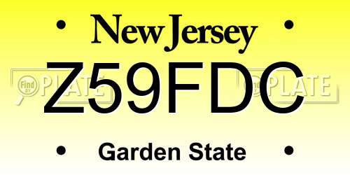 Z59FDC New Jersey License Plate